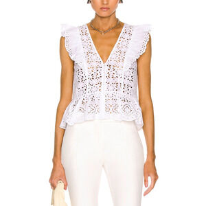 Veronica Beard 'Araya' White Cotton Top Size 0